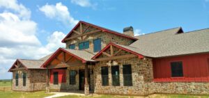 Natural Thin Mixed Stone Veneer Enhancing Houston, TX Residence Exterior