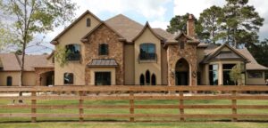Natural Chocolate Stone Veneer on Residential Home in Texas