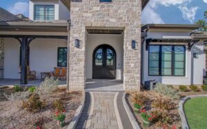 Thin Limestone Veneer Detailing on Residential Portico