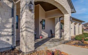Thin Limestone Veneer Detailing on Local Residential Entryway - Houston, TX