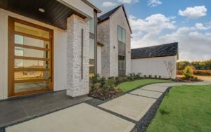 Natural Thin Limestone Veneer on Home Exterior in Houston, TX