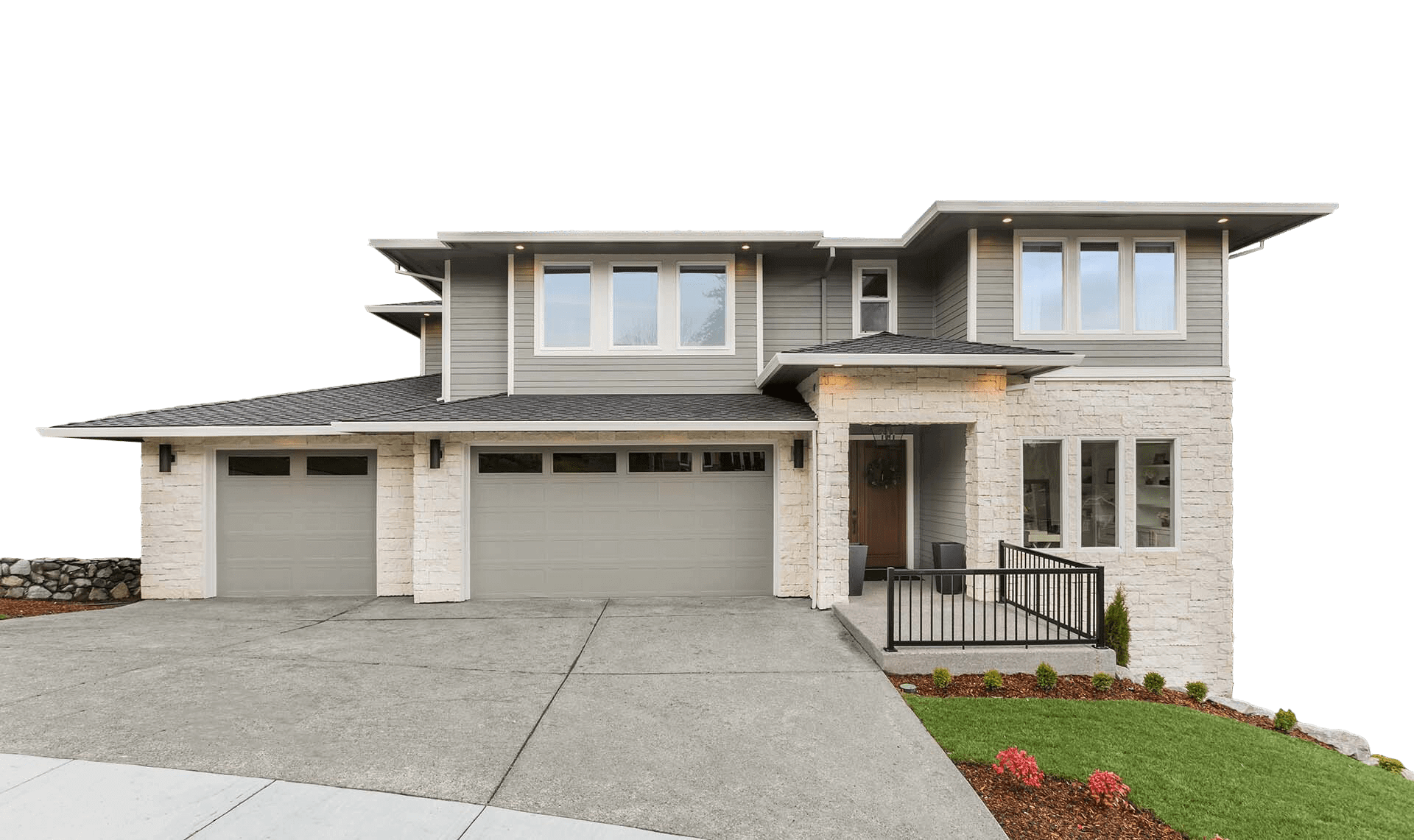 Natural White Limestone Veneer Exterior on Texas Home